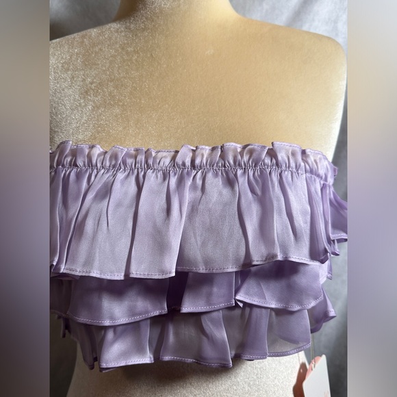 SALE!!🌸🌸Selkie Dauphine Ruffle Silk Tube Top Sleeveless Thunder Cloud Kawaii - Picture 3 of 7